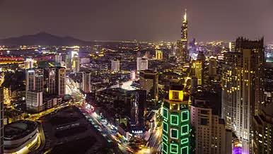 8K实拍南京城市夜景车流紫峰大厦视频的预览图